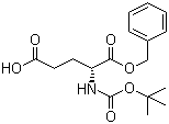 结构式 CAS# 34404-30-3, N-叔丁氧羰基-D-谷氨酸 1-苄酯