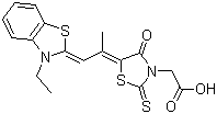 [5-[2-(3-Ethyl-3H-benzothiazol-2-ylidene)-1-methylethylidene]-4-oxo-2-thioxothiazolidin-3-yl]acetic acid molecular structure (CAS 34431-79-3)