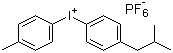 结构式 CAS# 344562-80-7, 4-异丁基苯基-4'-甲基苯基碘鎓六氟磷酸盐