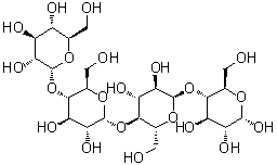 结构式 CAS# 34612-38-9, 麦芽四糖