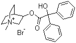 structure of CAS# 3485-62-9, Clidinium bromide;(1-Methyl-1-azoniabicyclo[2.2.2]octan-8-yl) 2-hydroxy-2,2-diphenylacetate bromide