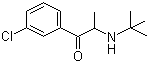 结构式 CAS# 34911-55-2, 安非他酮; 1-(3-氯苯基)-2-[(1,1-甲基乙基)氨基]-1-丙酮