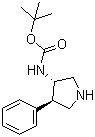 structure of CAS# 351360-61-7, tert-Butyl (3S,4R)-4-phenylpyrrolidin-3-ylcarbamate