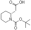 structure of CAS# 351410-32-7, (R)-2-(1-(tert-Butoxycarbonyl)piperidin-2-yl)acetic acid;(2R)-1-[(1,1-Dimethylethoxy)carbonyl]-2-piperidineacetic acid