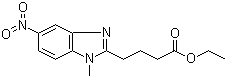 结构式 CAS# 3543-72-4, 1-甲基-5-硝基-1H-苯并咪唑-2-丁酸乙酯