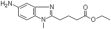 结构式 CAS# 3543-73-5, 5-氨基-1-甲基-1H-苯并咪唑-2-丁酸乙酯