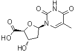 胸苷-5'-羧酸分子结构 (CAS 3544-99-8)