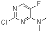structure of CAS# 355829-23-1, 2-Chloro-5-fluoro-N,N-dimethyl-4-pyrimidinamine;(2-Chloro-5-fluoropyrimidin-4-yl)dimethylamine; 2-Chloro-4-(dimethylamino)-5-fluoropyrimidine