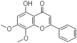 structure of CAS# 3570-62-5, 5-Hydroxy-7,8-dimethoxyflavone;7,8-Dimethoxy-5-hydroxyflavone; 7,8-Dimethoxynorwogonin; 7-O-Methylwogonin; 7-O-Methylwogonine; Moslosooflavone