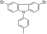 结构式 CAS# 357437-74-2, 3,6-二溴-9-(4-甲基苯基)-9H-咔唑