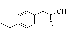 structure of CAS# 3585-52-2, 2-(4-Ethylphenyl)propionic acid;2-(p-Ethylphenyl)propionic acid; p-Ethylhydratropic acid