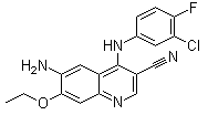 结构式 CAS# 361162-95-0, 6-氨基-4-(3-氯-4-氟苯基氨基)-7-乙氧基-喹啉-3-甲腈