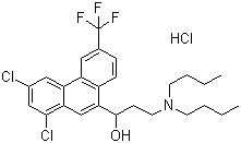 Halofantrine hydrochloride molecular structure (CAS 36167-63-2)