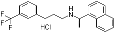 structure of CAS# 364782-34-3, Cinacalcet hydrochloride;N-((1R)-1-(1-Naphthyl)ethyl)-3-(3-(trifluoromethyl)phenyl)propan-1-amine hydrochloride