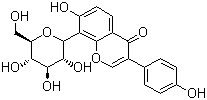 structure of CAS# 3681-99-0, Puerarin;8-(beta-D-Glucopyranosyl-7-hydroxy-3-(4-hydroxyphenyl)-4H-1-benzopyran-4-one