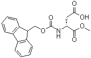 structure of CAS# 368443-82-7, N-[(9H-Fluoren-9-ylmethoxy)carbonyl]-D-aspartic acid 1-methyl ester