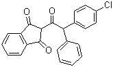 structure of CAS# 3691-35-8, Chlorphacinon;2-[(4-Chlorophenyl)phenylacetyl]-1H-indene-1,3(2H)-dione