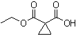 structure of CAS# 3697-66-3, 1,1-Cyclopropanedicarboxylic acid monoethyl ester;1-(Ethoxycarbonyl)cyclopropanecarboxylic acid