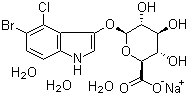 beta-D-Glucopyranosiduronic acid 5-bromo-4-chloro-1H-indol-3-yl sodium salt hydrate molecular structure (CAS 370100-64-4)