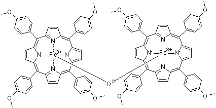 mu-Oxo-bis[[tetrakis(4-methoxyphenyl)porphyrinato]iron] molecular structure (CAS 37191-17-6)
