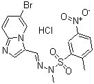 结构式 CAS# 372196-77-5, PIK-75; 2-甲基-5-硝基苯磺酸 [(6-溴咪唑并[1,2-a]吡啶-3-基)亚甲基]甲基肼盐酸盐
