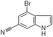结构式 CAS# 374633-29-1, 4-溴-1H-吲哚-6-甲腈