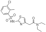 2-[2-[[(3-氯-2-甲基苯基)磺酰基]氨基]-1,3-噻唑-4-基]-N,N-二乙基乙酰胺分子结构 (CAS 376638-65-2)