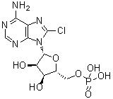 structure of CAS# 37676-40-7, 8-Chloro-5'-adenylic acid;8-Chloroadenosine 5'-(dihydrogen phosphate)