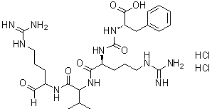 structure of CAS# 37682-72-7, Antipain dihydrochloride;N2-[[[(1S)-1-Carboxy-2-phenylethyl]amino]carbonyl]-L-arginyl-N-[4-[(aminoiminomethyl)amino]-1-formylbutyl]-L-valinamide hydrochloride (1:2)