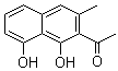 2-乙酰基-1,8-二羟基-3-甲基萘分子结构 (CAS 3785-24-8)