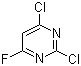 结构式 CAS# 3833-57-6, 2,4-二氯-6-氟嘧啶