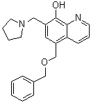 结构式 CAS# 383392-66-3, 5-[(苯基甲氧基)甲基]-7-(1-吡咯烷基甲基)-8-喹啉醇