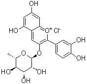 Cyanidin 3-rhamnoside molecular structure (CAS 38533-30-1)