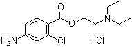 structure of CAS# 3858-89-7, Chloroprocaine hydrochloride ;2-Diethylaminoethyl 4-amino-2-chlorobenzoate hydrochloride