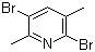 structure of CAS# 38749-93-8, 2,5-Dibromo-3,6-dimethylpyridine;3,6-Dibromo-2,5-dimethylpyridine; 3,6-Dibromo-2,5-lutidine