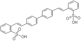 structure of CAS# 38775-22-3, Fluorescent Brightener 351;2,2'-([1,1'-Biphenyl]-4,4'-diyldi-2,1-ethenediyl)bis-benzenesulfonic acid; 4,4'-Bis[2-(2-sulfophenyl)ethenyl]biphenyl; C.I. 482200; CBS (fluorescent brightener)