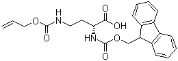 structure of CAS# 387824-78-4, N-Fmoc-N'-allyloxycarbonyl-D-2,4-diaminobutyric acid;Fmoc-D-Dab(Alloc)-OH