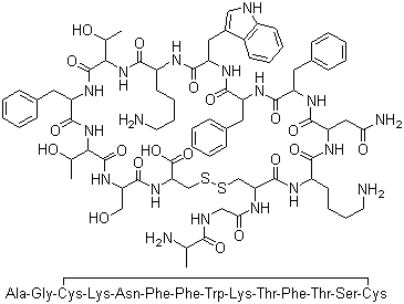 结构式 CAS# 38916-34-6, 合成生长抑素