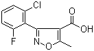 3-(2-氯-6-氟苯基)-5-甲基异恶唑-4-羧酸分子结构 (CAS 3919-74-2)