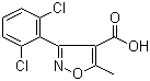 结构式 CAS# 3919-76-4, 3-(2,6-二氯苯基)-5-甲基异恶唑-4-羧酸