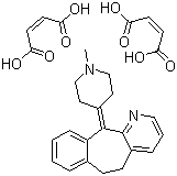 structure of CAS# 3978-86-7, Azatadine maleate;6,11-Dihydro-11-(1-methylpiperidin-4-ylidene)-5H-benzo[5,6]cyclohepta[1,2-b]pyridine dimaleate