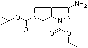 structure of CAS# 398495-65-3, Ethyl 5-(tert-butoxycarbonyl)-3-amino-4,6-dihydropyrrolo[3,4-c]pyrazole-1-carboxylate;3-Amino-5-((tert-butoxy)carbonyl)-4,6-dihydropyrrolo[3,4-c]pyrazole-1-carboxylic acid ethyl ester; 3-Amino-5-tert-butyloxycarbonyl-1-ethoxycarbonyl-4,6-dihydro-1H-pyrrolo[3,4-c]pyrazole
