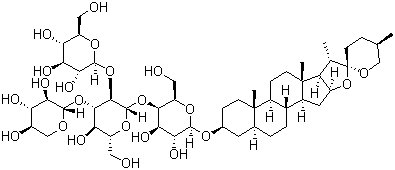 结构式 CAS# 39941-51-0, 龙葵螺甙 A; 去半乳糖替告皂甙
