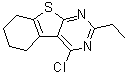 结构式 CAS# 401511-17-9, 4-氯-2-乙基-5,6,7,8-四氢-[1]苯并噻吩并[2,3-d]嘧啶