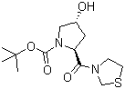 结构式 CAS# 401564-30-5, (2S,4R)-4-羟基-2-(3-噻唑烷基羰基)-1-吡咯烷羧酸叔丁酯