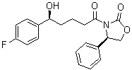 结构式 CAS# 404874-94-8, 3-[(5S)-(4-氟苯基)-5-羟基戊酰基]-(4R)-苯基-1,3-恶唑烷-2-酮
