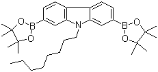 结构式 CAS# 406726-92-9, 9-辛基咔唑-2,7-二硼酸二频哪醇酯