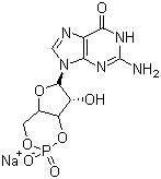 Guanosine 3',5'-cyclic monophosphate sodium salt molecular structure (CAS 40732-48-7)