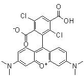 9-(3,6-Dicarboxy-2,5-dichlorophenyl)-3,6-bis(dimethylamino)xanthylium inner salt molecular structure (CAS 407581-83-3)