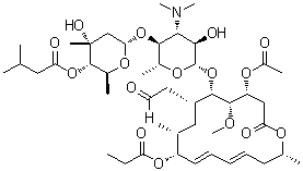 structure of CAS# 40922-77-8, Josamycin propionate;9-Propionyljosamycin; Josaxin